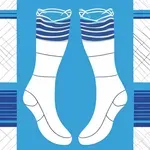 white socks with blue stripes image